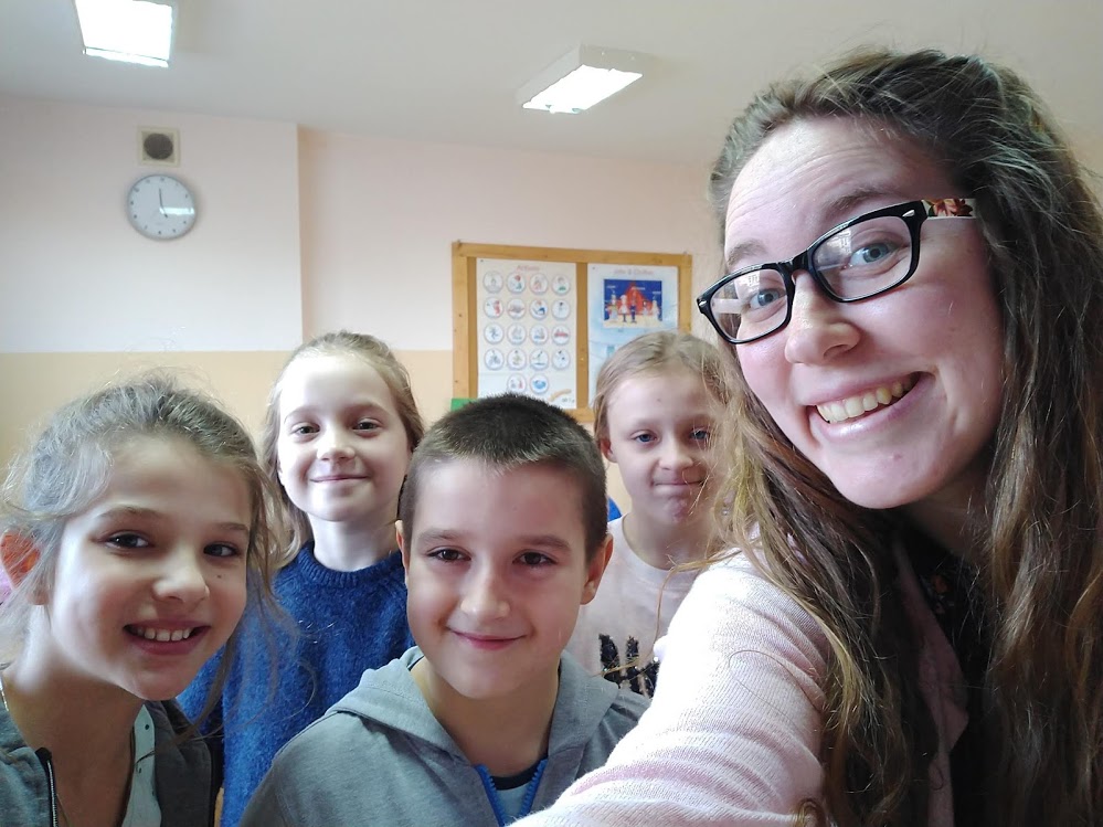 Victoria with some of her students