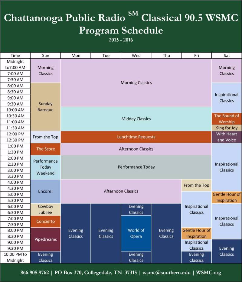 Program Schedule Southern Adventist University