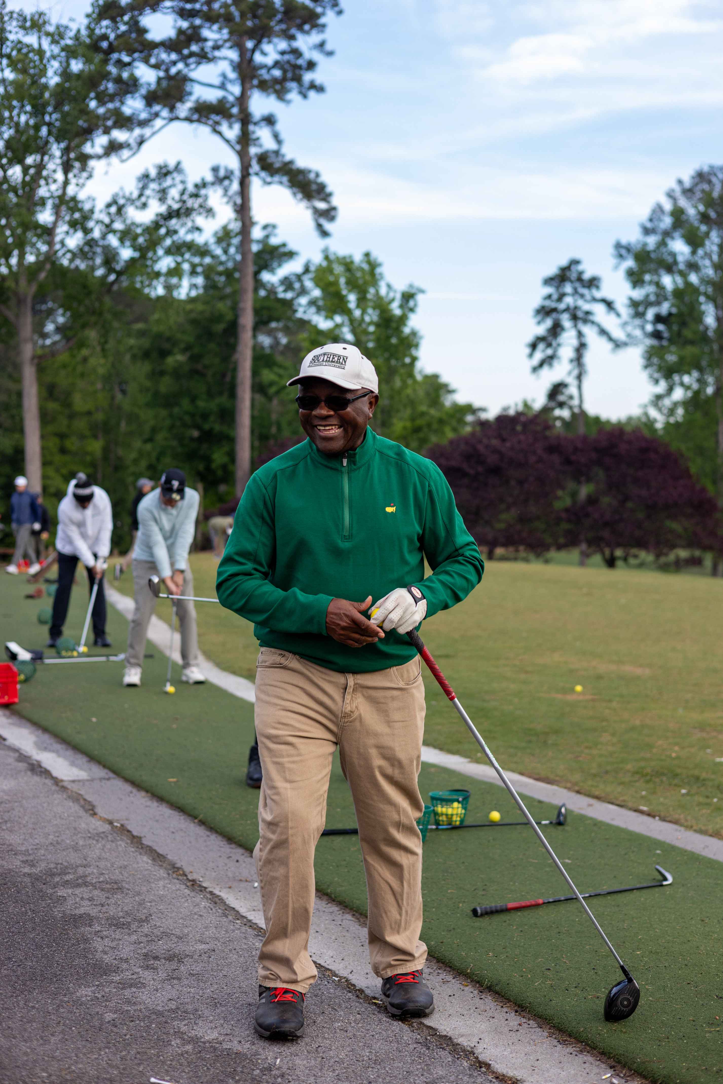 Golfer on the range