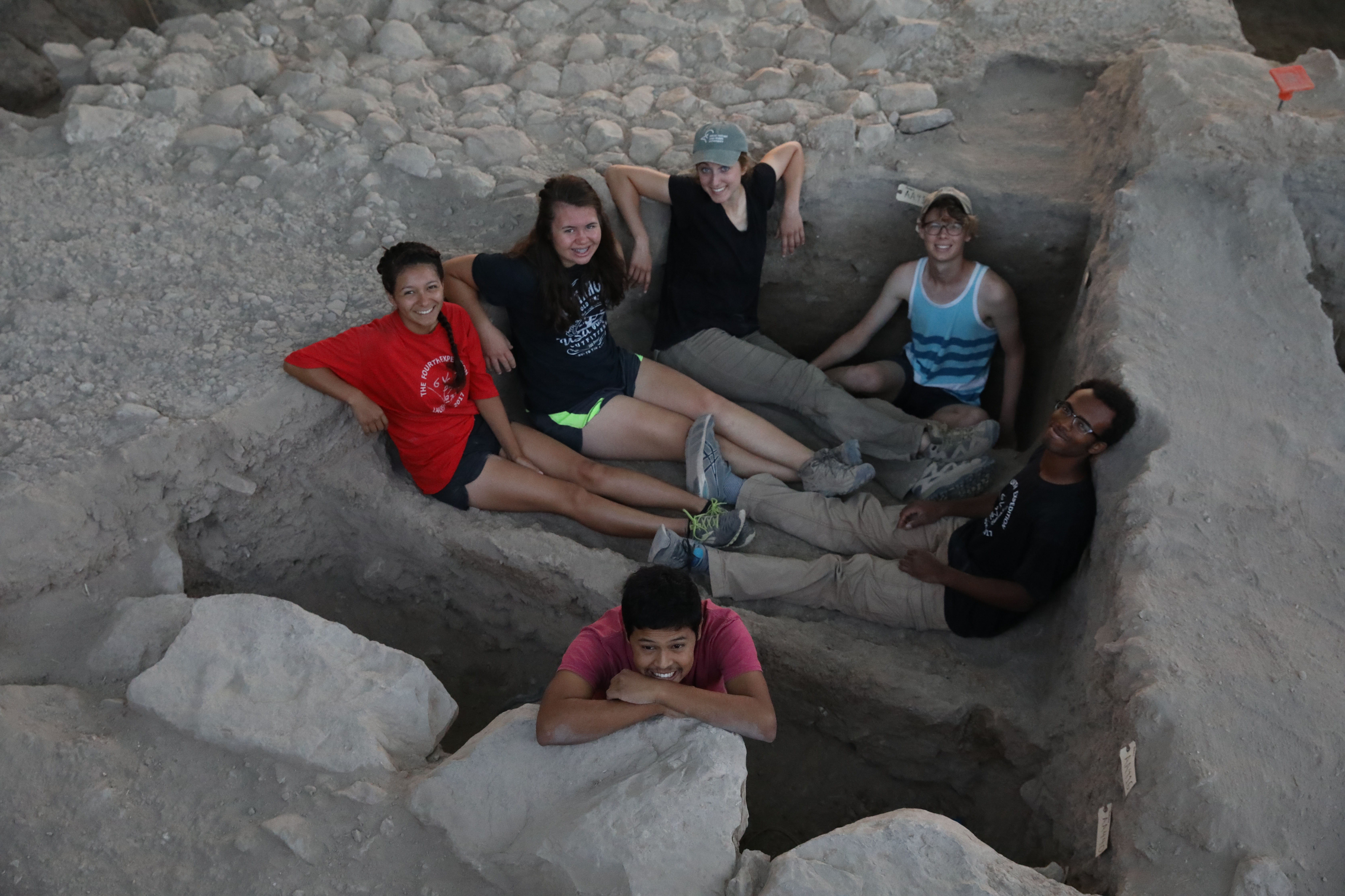 Volunteers at dig sight