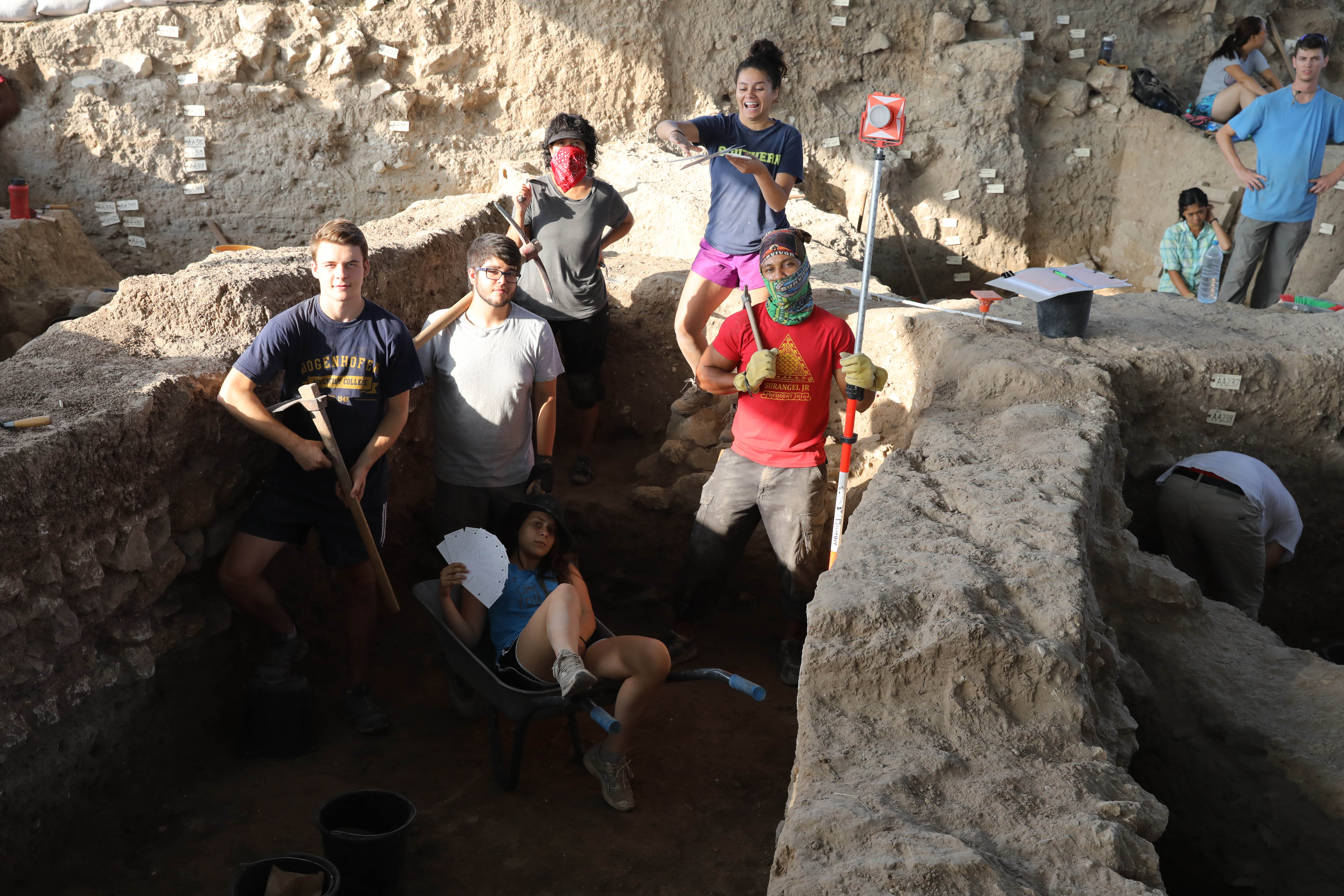 Volunteers at dig sight