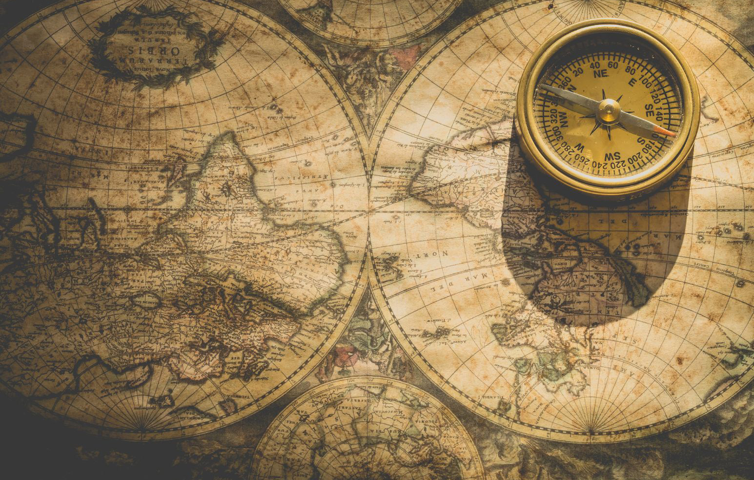 Picture of a map and compass