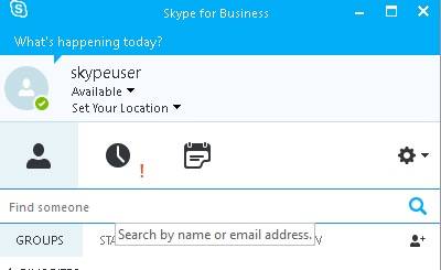 skype for business outlook status