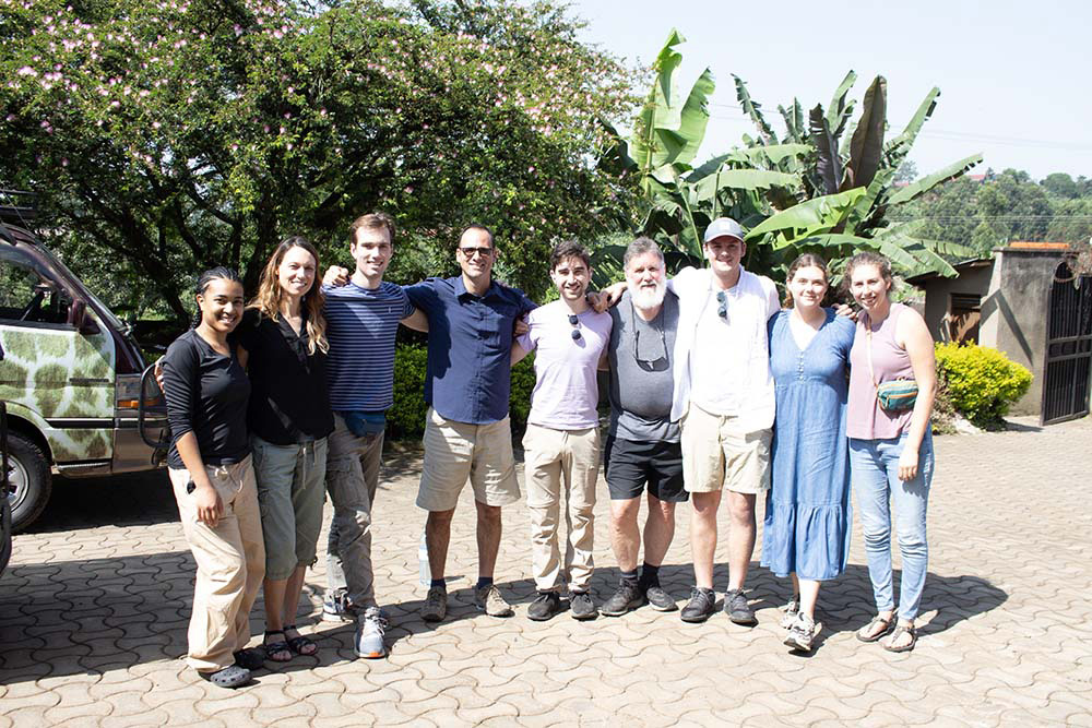 Faculty and students on the Uganda mission trip pause for a photo.