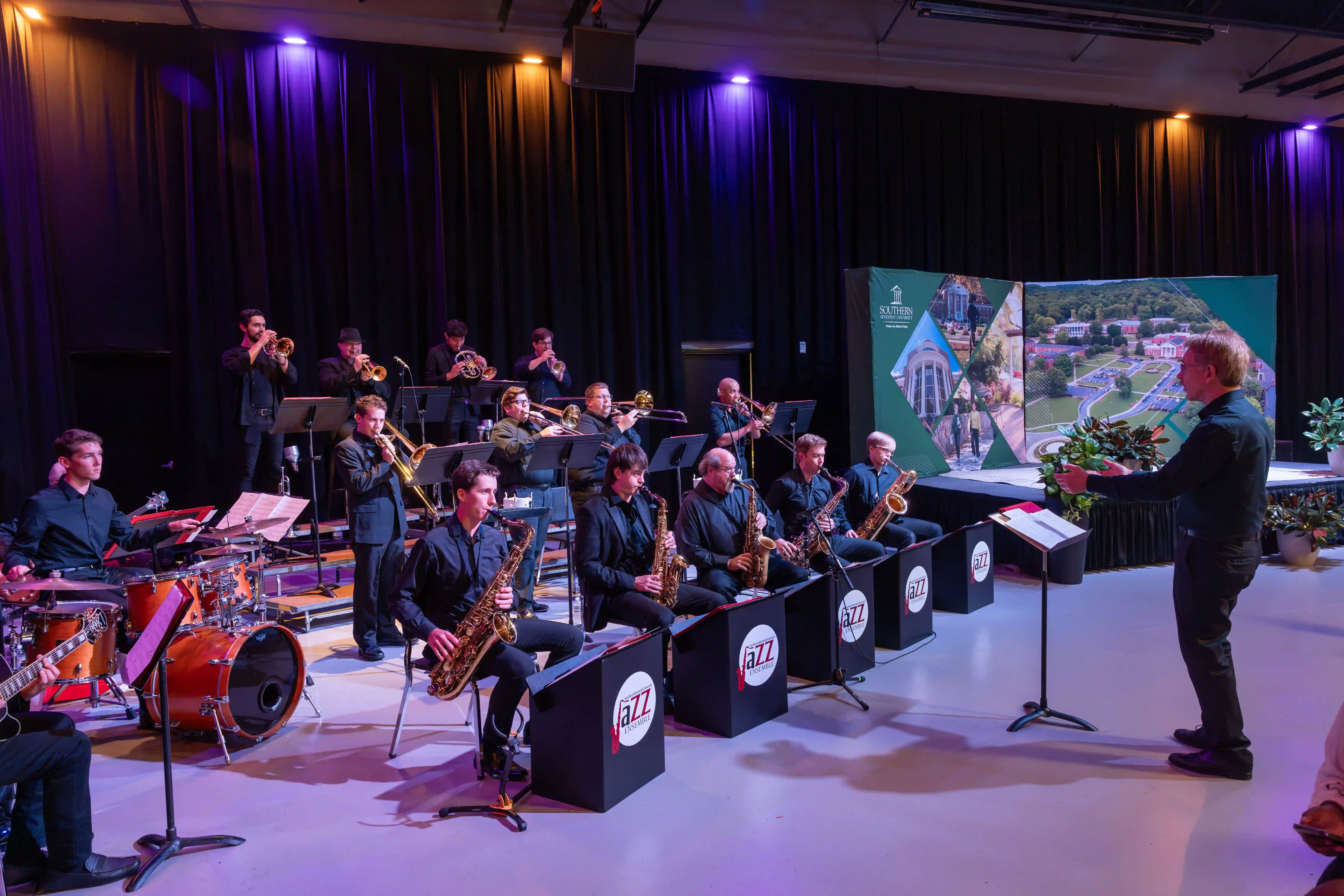 The Southern Adventist University Jazz Band performing for the guests