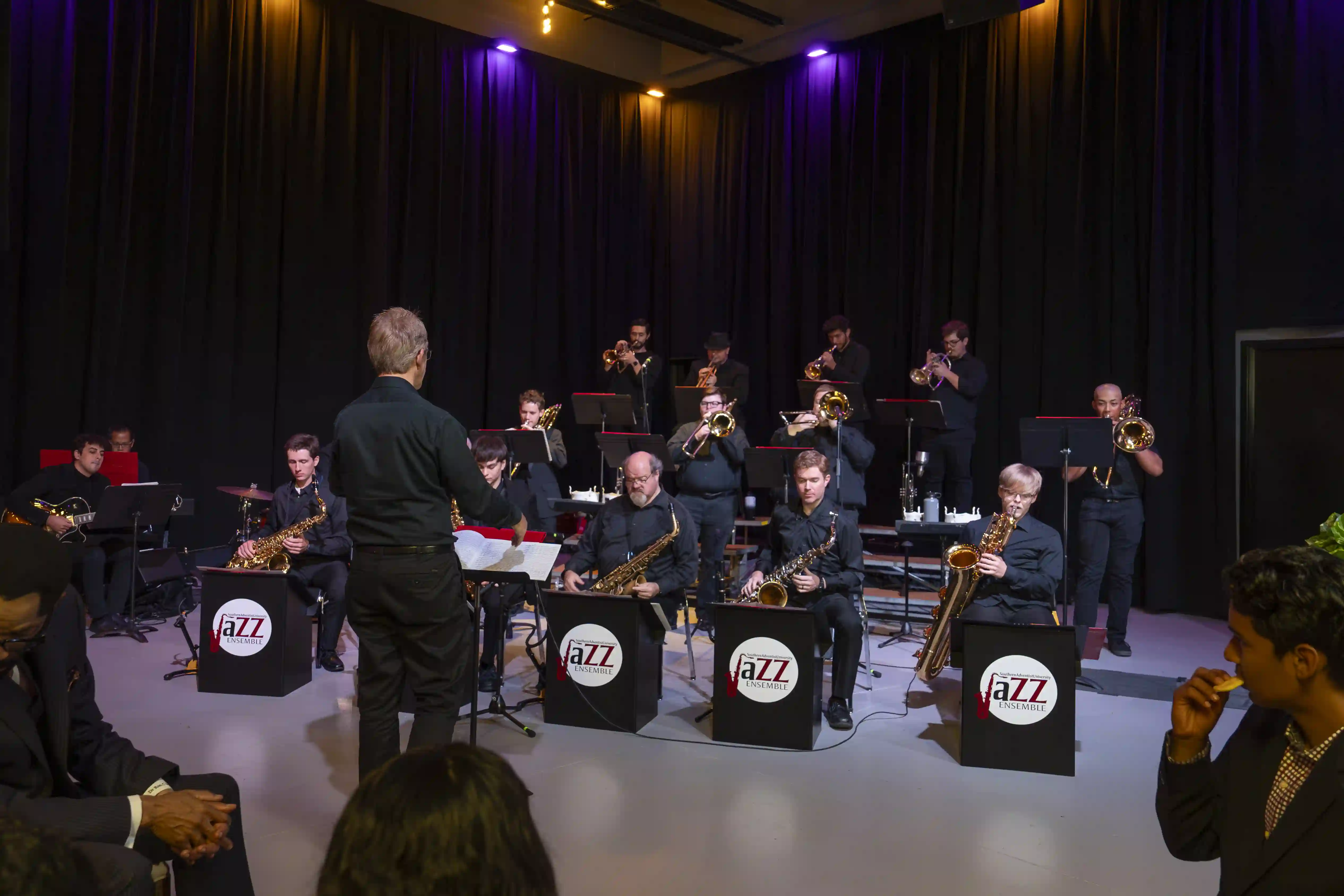 Ken Parsons leading the Southern Adventist University Jazz Band in performance