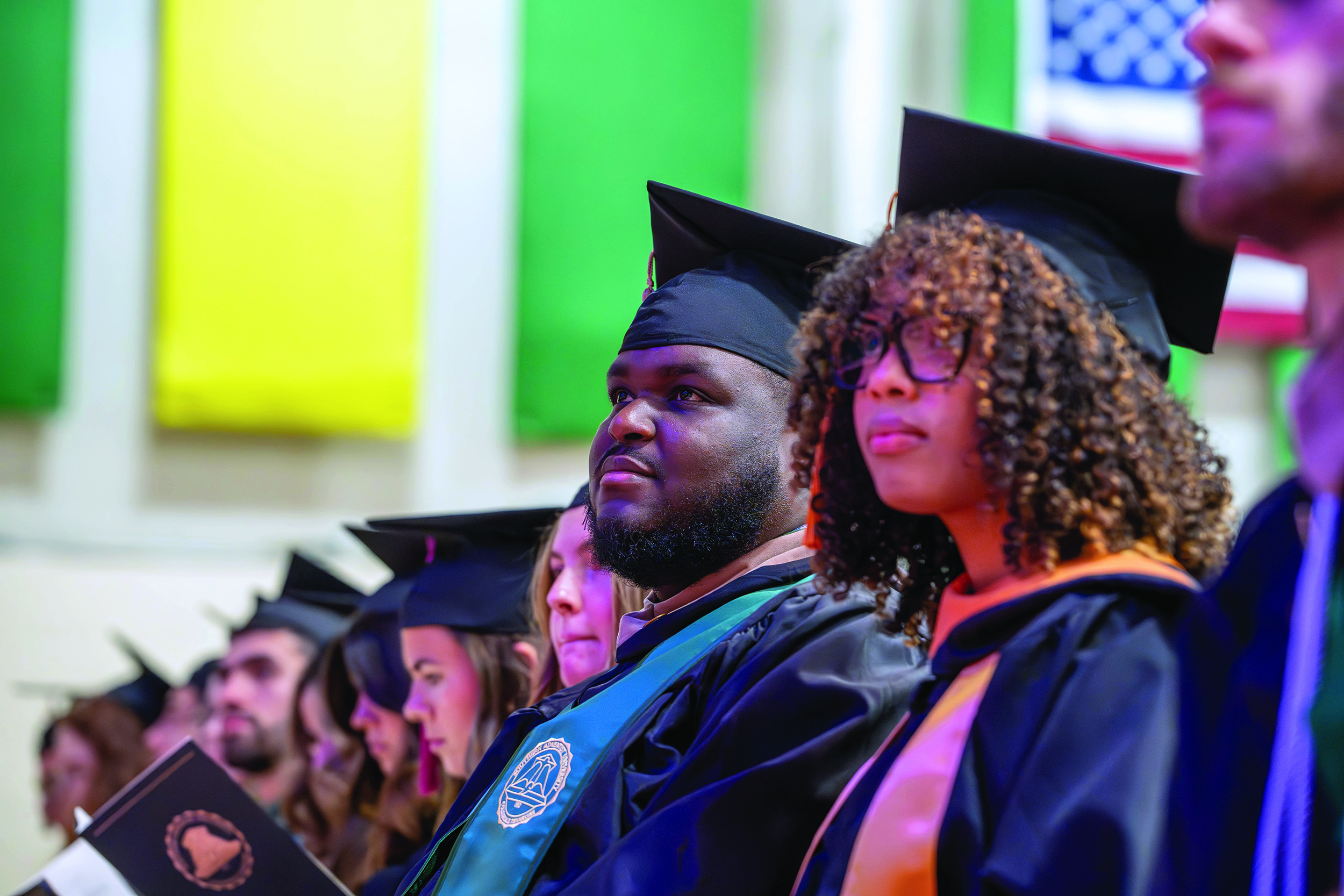 students at a recent commencement service
